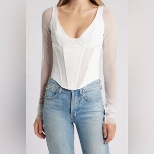 HOUSE OF CB 'Araminta' White Mesh Corset/Sz Small US 4-6 Fuller Cup $169